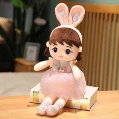 40cm Kawaii Girl Plush Doll Soft Stuffed Toy Lace Dress Birthday Gift