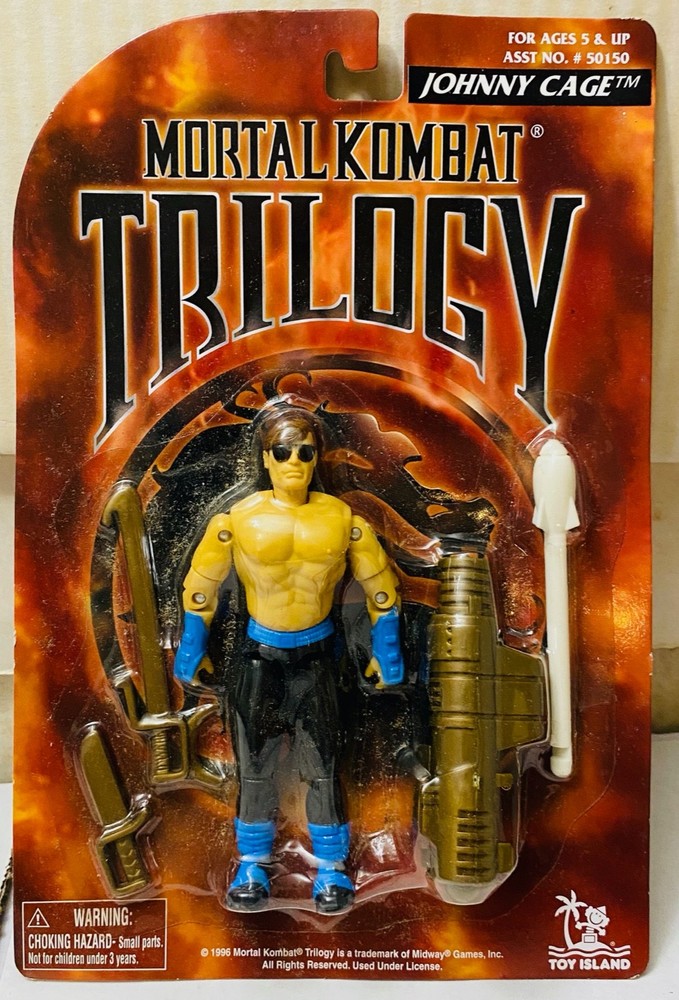 Toy Island 1994 Mortal Kombat Trilogy Johnny Cage MOC sealed nice