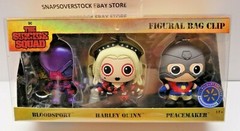 THE SUICIDE SQUAD 3-PC FIGURAL 3D BAG CLIPS ~ HARLEY QUINN,BLOODSPORT,PEACEMAKER