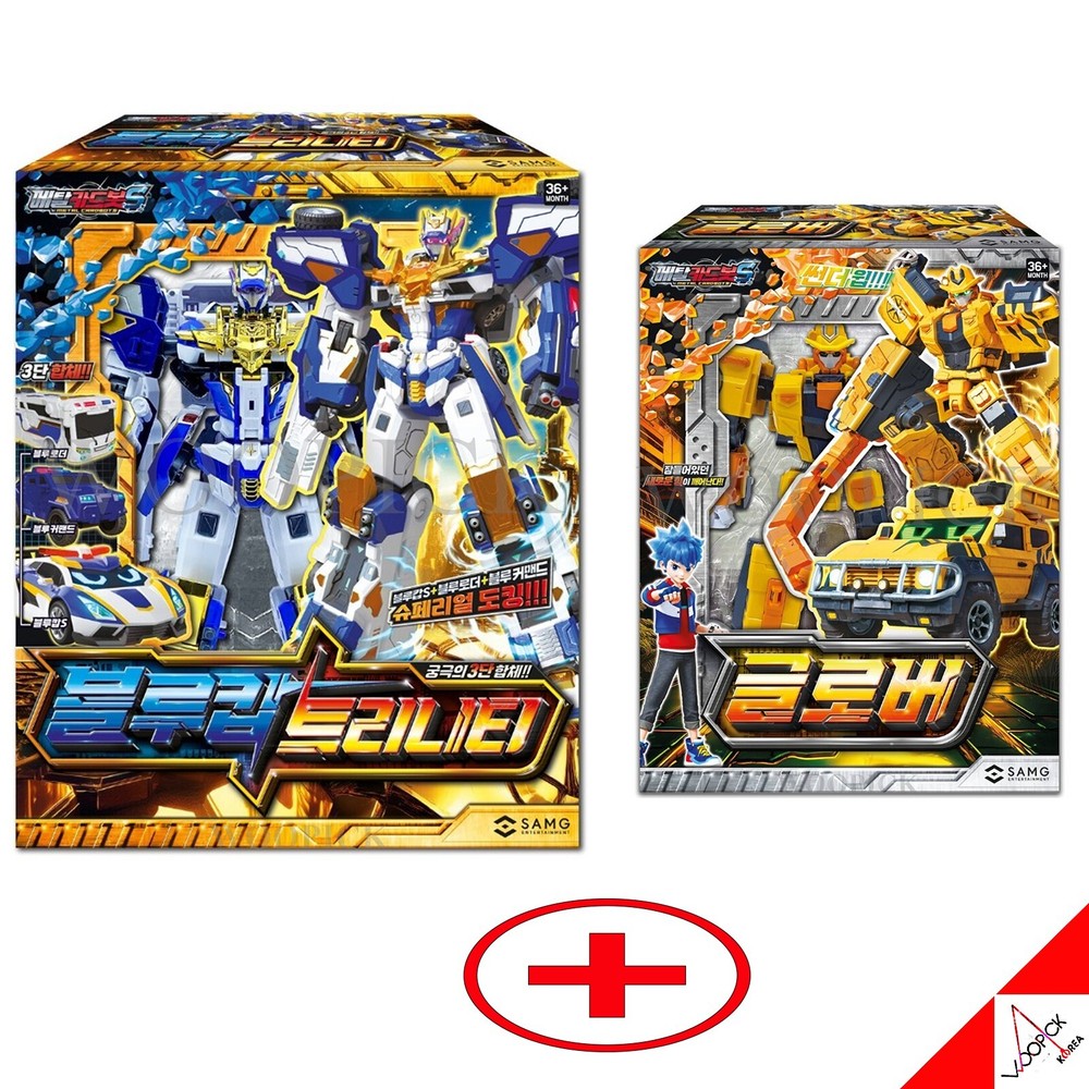 Metal Cardbot S Season2 BLUE COP TRINITY + GLOBER Set Transformer Robot Toy 2024