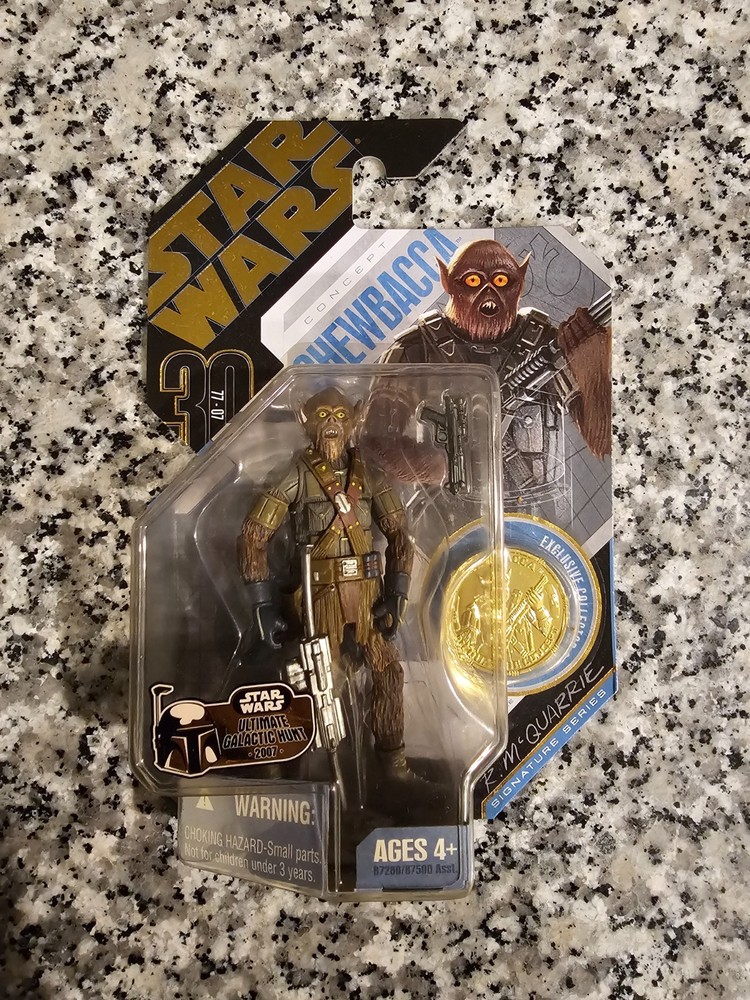 Chewbacca Concept 21 2007 STAR WARS 30th Anniversary MOC NEW GOLD D1