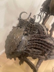 Metal Art Alien VS Predator Inspired Recycled Metal Sculpture Super Rare ! Used