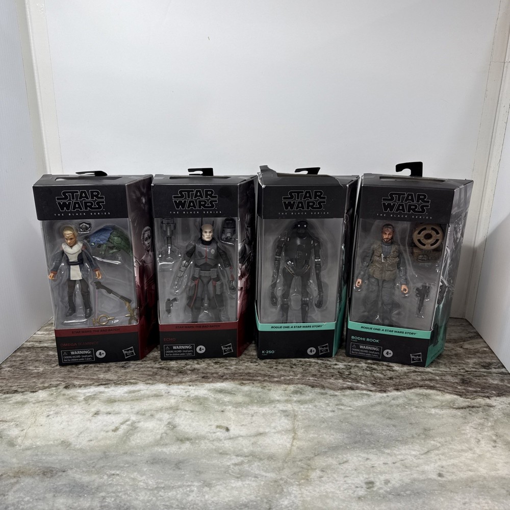 Starwars Black Series 6“ Action figures Omega,echo,K-2S0,Bodhi Rook Lot Of 4
