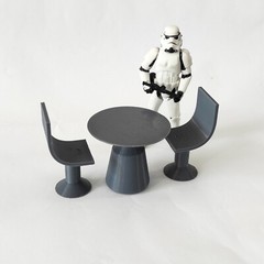 MOS ESPA STREET TABLE AND CHAIR for 3.75 inch (1:18) figure DIORAMA