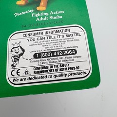 The Lion King Fighting Action Adult SIMBA 1994 Disney Toy Figure