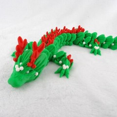Mistletoe Dragon – 3D Printed Articulated Holiday Toy – Cute Christmas Gift Idea