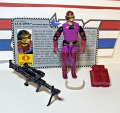 GI Joe SAW Viper 1990 v1 *100% COMPLETE w/File Card, Near Mint!* Cobra Vintage