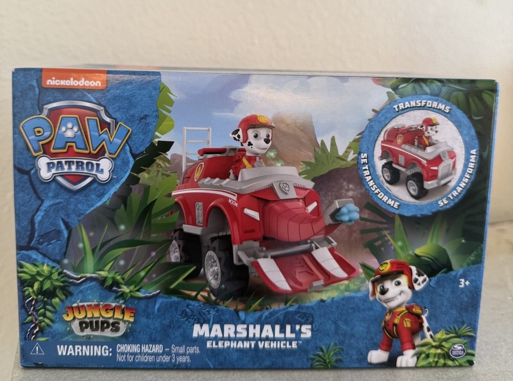 PAW Patrol Jungle Pups Marshall Elephant Vehicle Transforming Toy Spin Master
