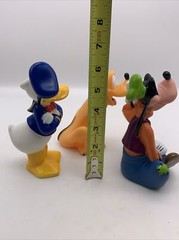 Disney Lot of 3 Rubber Toy Figures Donald Duck Goofy Pluto Bath Toys see photos