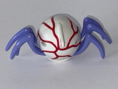 Spider Eyeball Action Figure Plastic White Body Purple Legs Red Veins Green Eye