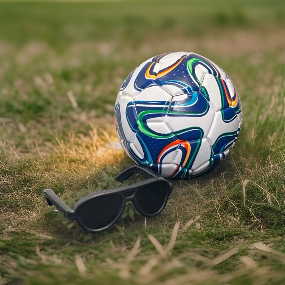 1:6 Scale custom sports figure Soccer Ball w/ Design & Sunglasses