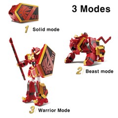 YOUNG TOYS GEO MECHA BEAST GUARDIAN 01 LEO KHAN RED LION TRANSFORMER ROBOT