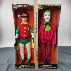 Batman 1966 Classic TV Series THE JOKER & ROBIN 17″ Talking Figure Set DC NEW