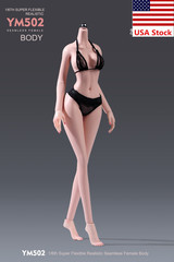 YM502 1/6 Female Pale Mid Bust Thin Waist Flexible Body Details 12″Action Figure