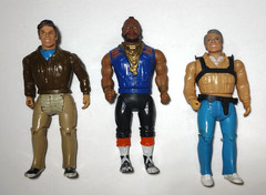 1983 Lot Of 3 The A-Team Murdoch, BJ (Mr. T) , Hannibal Smith 6 Inch Figures