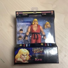 Street Fighter figure lot of 10 Jada and two custom made battle backgrounds
