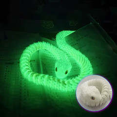 3D Printed Snake Movable Joint Simulation 3D Printed Figures Newyear Decoration
