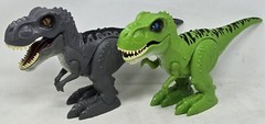 Robo Alive Attacking T-Rex Dinosaur Battery-Powered Robotic Toy LOT OF 2 Green