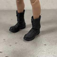 SU-MBT-BLK-V2: 1/12 Black Military Boots for Nota NT-01, NT-02, NT-02W base body