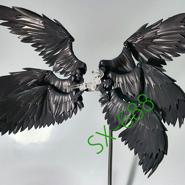 1/12 Black Soldier Wings Fit 6″ Action Figure, No Bracket Self Assembly Required