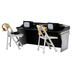 Black & Gray Commentator Table Playset For WWE Wrestling Action figures