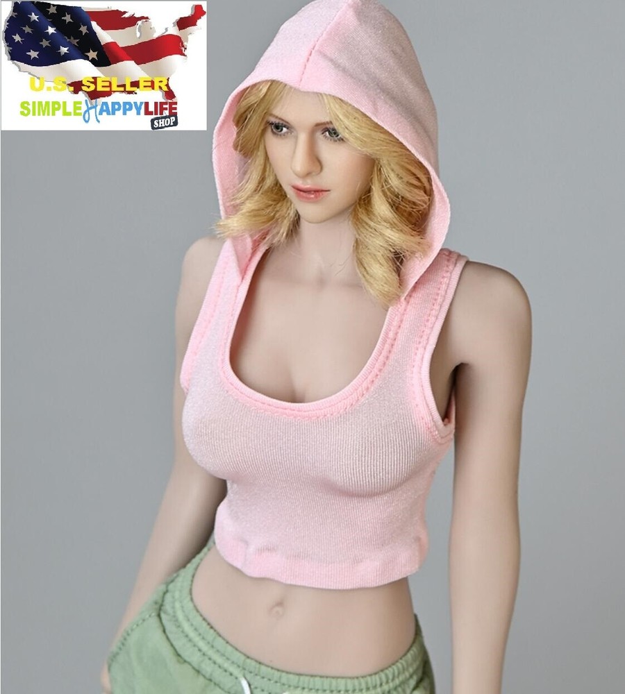 1/6 Female Pink hoodie vest sport for 12″ figure phicen hot toys poptoys ❶USA❶