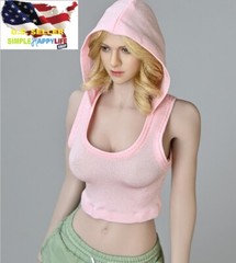 1/6 Female Pink hoodie vest sport for 12″ figure phicen hot toys poptoys ❶USA❶