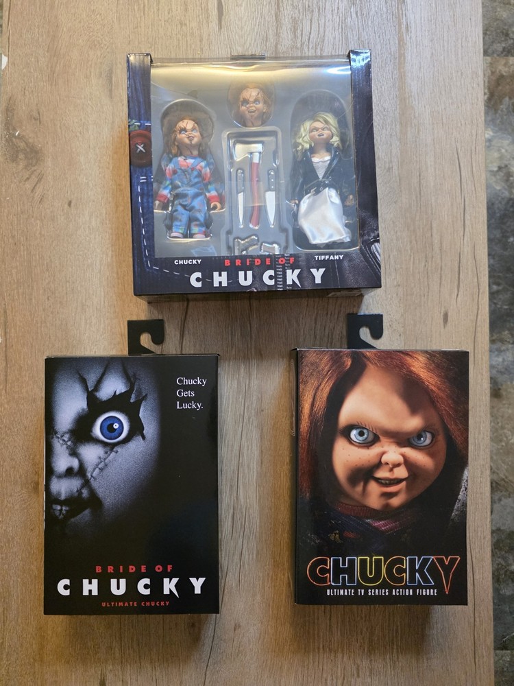 Neca Child’s Play Chucky/Bride of Chucky 3 figure LOT EXTREMELY RARE Brand New