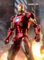 Marvel Avengers Iron Man Mark 7 MK7 Ironman Toy LED Light Action Figure Model