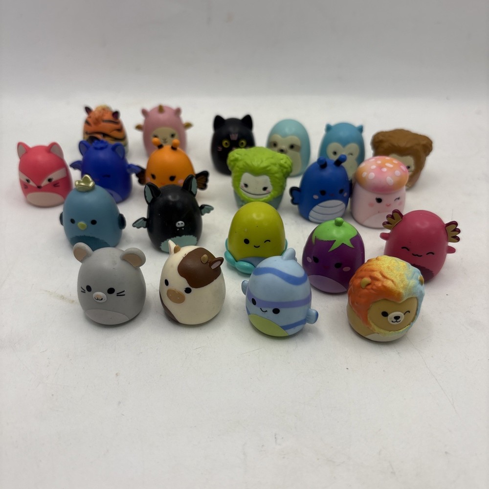 Squishmallows Squish-A-Longs Mini Figures Lot 20pc Animals Fruit Toys Jazwares