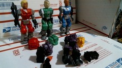 Mantech Remco Lot 4 Figures plus Parts Robot Warriors Blue Green Red Purple Vtg