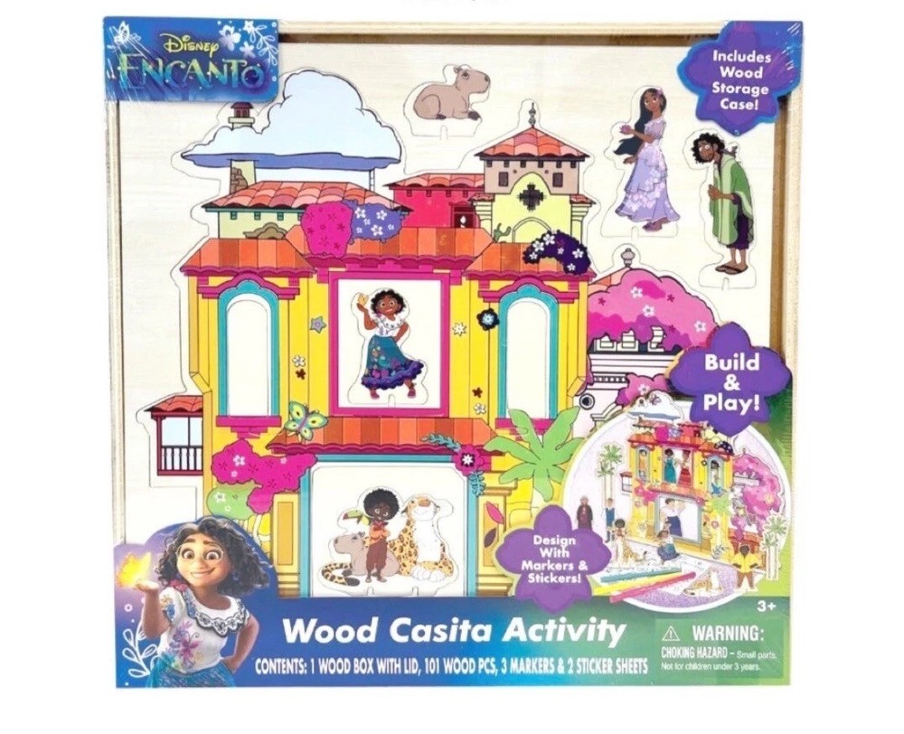 Disney Encanto Wood Casita Activity Set 101 Piece Build Decorate Craft Kit New