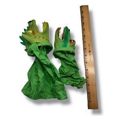 Vintage Aligator/Crocidile & Dragon Hand Puppet Set Of 2 Made in Japan