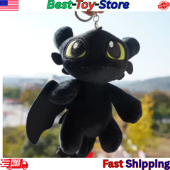 How To Train Your Dragon 3 Toothless Plush Doll Sitting Keyring Keychain 14cm