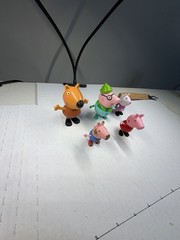 Peppa Pig Figure Lot Peppa George Daddy Pig Fox Character 5 PVC Toys