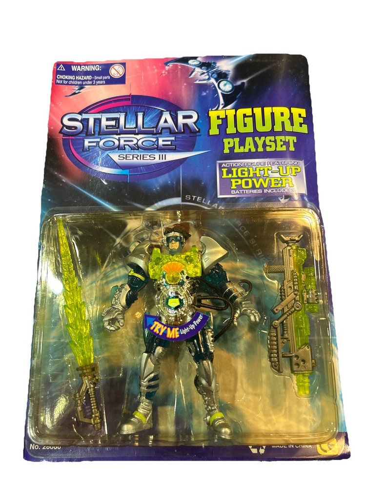 VINTAGE CHAP MEI STELLAR FORCE LIGHT UP ACTION FIGURE PLAYSET New Old Stock