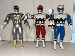 Power Rangers Lost Walkie Talkie Set 9″ Figure MGA 1999 Lot of 3 Blue Red Silver