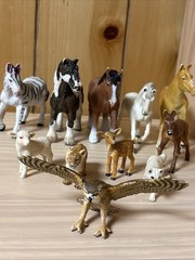 Lot of 12 Mixed Realistic Animal Figure Toys – Schleich, Mojo, Terra by Battat