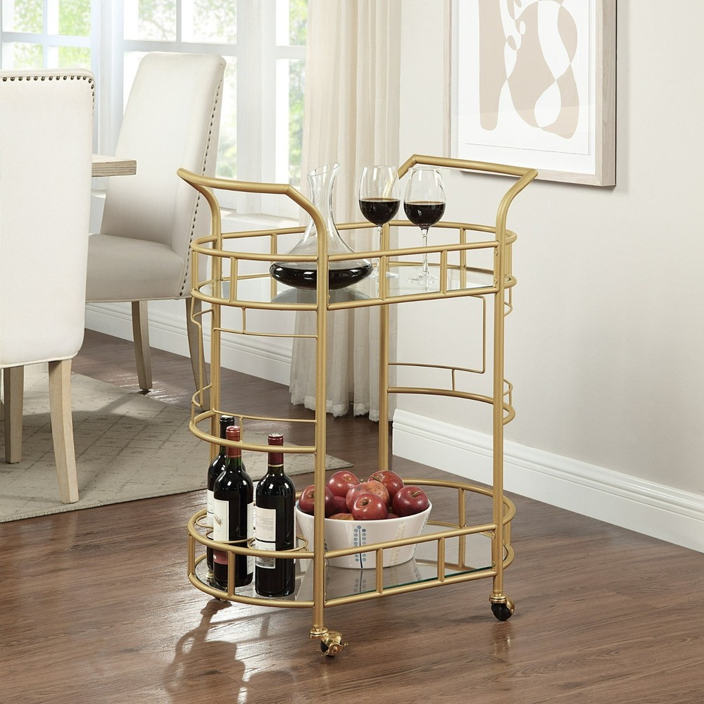 Fitzgerald Gold Metal Bar Cart