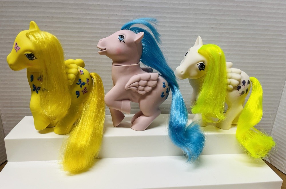 Vintage G1 MLP My Little Pony Pegasus 3 Lot-Sprinkles, Butterfly, Surprise TAF