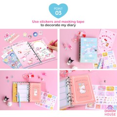 Bling Bling Sanrio Characters Decorating Diary Hello Kitty, My Melody, Kuromi