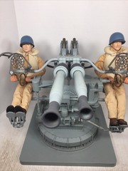 1/6 CUSTOM WW2 US NAVY BOFORS 40MM ANTI AIRCRAFT GUN BATTERY + 2 CUSTOM FGURES