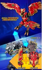 Metal Cardbot W GRAND BLUE LEON Dark Edition & IGNIX Transforming Robots Weapon