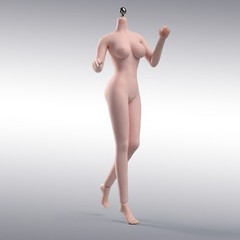 T305 1/12 Female Body Flexible Seamless silicone Pale Suntan details 12″ Figure