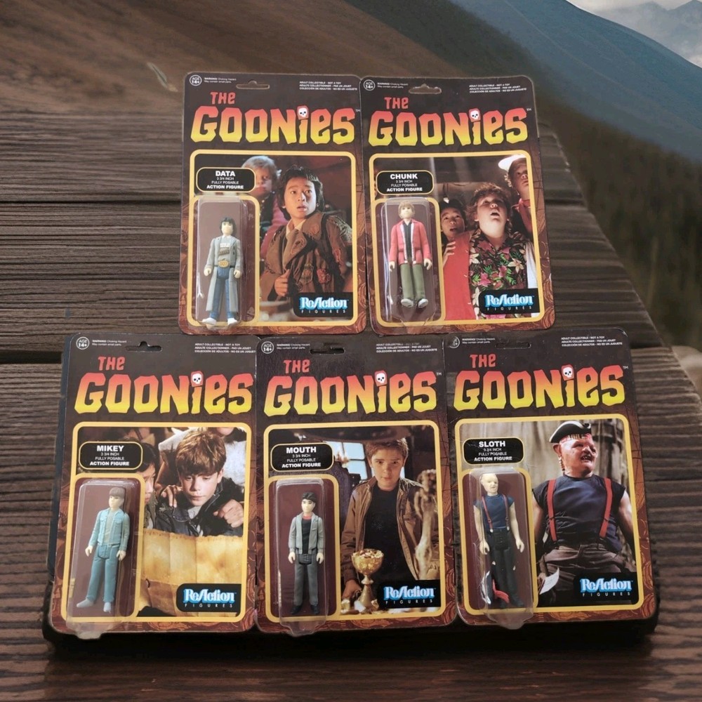 The GOONIES-ReAction Figures FULL 5-Figure Set Mouth, Mikey, Sloth, Chunk, Data