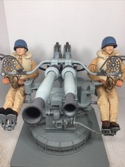 1/6 CUSTOM WW2 US NAVY BOFORS 40MM ANTI AIRCRAFT GUN BATTERY + 2 CUSTOM FGURES