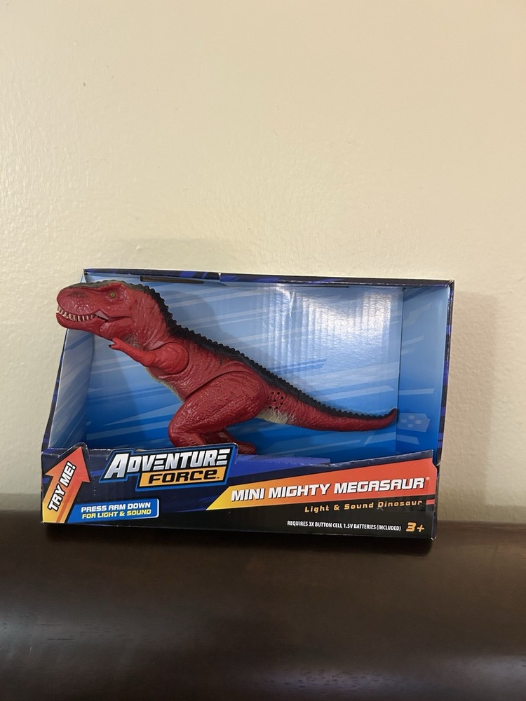 Adventure Force Mini Mighty Megasaur T-Rex Light Orange, Roaring Battery-Powered