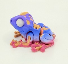 Frog from the Dead 3D printed Figurine articulates, hidden magnet, Glows