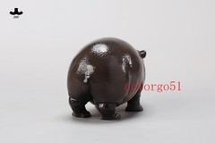 JXK Realistic Baby Hippo GK Resin Figure Cute Animal Model Collectible L 10cm