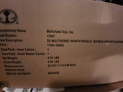 McFarlane Toys Gold Label 1989 Batman & Batmobile w/ Ramen Toy CAG Matte Set New